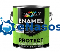 Емаль антикорозійна 3 в 1 PROTECT Kompozit – акрилова ґрунт-емаль для металу 2.4 кг сріблястий (ефект "металік")