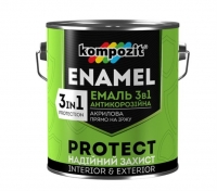 Емаль антикорозійна 3 в 1 PROTECT Kompozit – акрилова ґрунт-емаль для металу 2.7 кг графіт RAL 7024