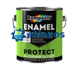 Емаль антикорозійна 3 в 1 PROTECT Kompozit – акрилова ґрунт-емаль для металу 2.7 кг графіт RAL 7024