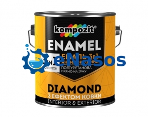 Емаль антикорозійна 3 в 1 DIAMOND Kompozit – поліуретанова для металу 0.65 л коричневий
