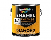 Емаль антикорозійна 3 в 1 DIAMOND Kompozit – поліуретанова для металу 0.65 л чорний