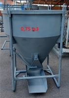 Бункер, баддя для бетону 0,75 м3, круглий, завантаження вертикальне