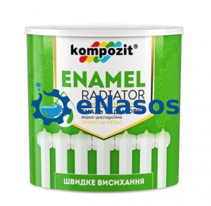 Емаль акрилова радіаторна Kompozit – термостійка матова фарба 0.75 л біла